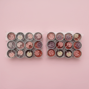 Multicolor Flower Tealight Candle Set