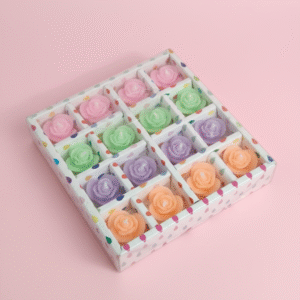 Multicolor Rose-Shaped Scented Candle Gift Set