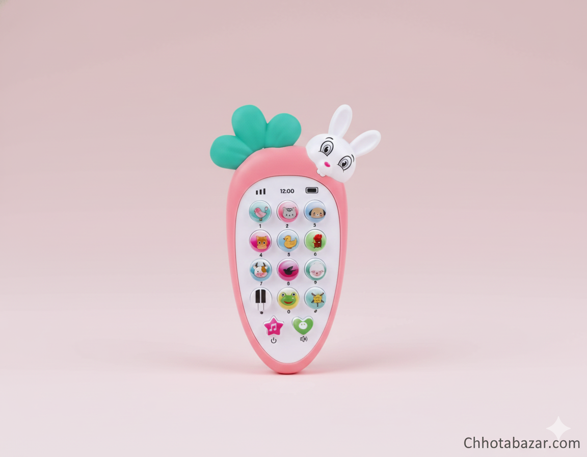 Baby Phone Rattle Toy - Features Animal Sounds, Music, and Lights