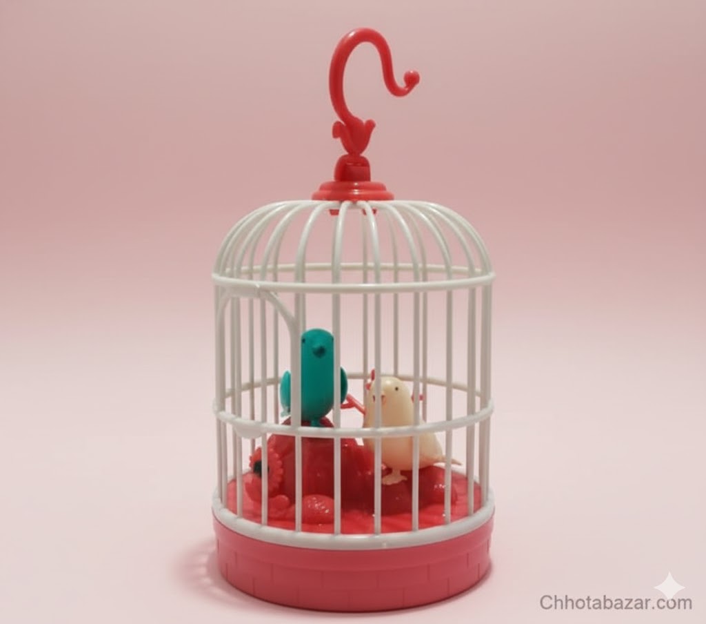 Electronic Chirping Bird Cage Toy for Kids - Realistic Sound & Motion
