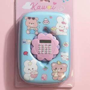 Cartoon Hard-Shell Pencil Case with Built-in Calculator