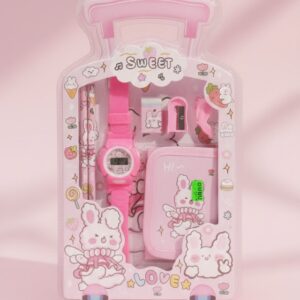 Sweet Bunny Stationery & Digital Watch Gift Set